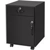 Relaxdays Rollcontainer, cassetto e vano con anta, HxLxP: 57 x 40 x 40 cm, con serratura, nero