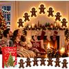 ELMVAR Set da 7 decorazioni murali a LED a forma di renna - Illuminazione natalizia festosa, retroilluminazione calda adesiva per ingressi, renne luminose 3D per interni (Gingerbread man)