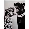 KUSTOM ART Poster Decorativo da Parete Serie Animali Leopardo e Pantera con Collana Stampa Artistica su Carta Patinata 40x30cm Senza Cornice