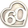 DLM Bomboniere DLM-A1083 Bomboniere 12 Calamite Magneti in legno cm 5x5 linea cuore con numero 60 bianco per confettate segnaposti di 60 Compleanno maschio e Femmina
