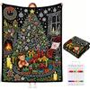 VEELU Coperta da Colorare con Pennarelli per Tessuti 150x120 cm Coperta Natalizia | Coperta Colorabile in Morbido Velluto Corallo, Disegni di Natale per Adulti e Bambini, Regalo Originale per Famiglia e Amici