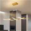 XKLYO Lampadario LED Sospensione Dimmerabile Spirale, Oro, 80cm | 32W, 10%-100% con telecomando - 3 temperature luce: 3000K/4500K/6500K - Per isola cucina, soggiorno, ufficio