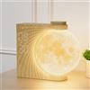 RETEYUNG Lampada Luna Rotante, Sveglia per Bambini con Wake-up Light, Sveglia Luminosa con Simulazione Alba, Luci Notturne da Comodino RGB, 2 Allarmi, 8 Colori, 10 Suoni Naturali, Timer