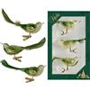 Krebs Glas Lauscha - Decorazioni natalizie/decorazioni per albero di Natale in vetro - Uccelli su clip - Colore: verde trasparente - 3 pezzi - Dimensioni: circa 11 cm