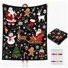 VEELU Coperta da Colorare con Pennarelli per Tessuti 150x120 cm Coperta Natalizia | Coperta Colorabile in Morbido Velluto Corallo, Disegni di Natale per Adulti e Bambini, Regalo Originale per Famiglia e Amici