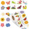 SIVITE stickers bambini attacca stacca, 1000 adesivi animali e fiori | 1000 adesivi rotondi in carta colorata con animali e fiori per ricompense, scuola, scrapbooking e decorazioni fai da te.