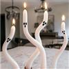 Generic Candele Fantasma Tortili Halloween 4 Pezzi, 9,4 in | Decorazione da Tavolo, Per Feste in Casa, Design Attorcigliato, Centrotavola Spettrale, Decorazione Camino
