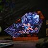 FIYSON Luce notturna 3D Dragon Ball in resina epossidica, statuette di Son Goku in resina, ornamenti con base in legno, lampada da comodino con cavo USB e telecomando a 16 colori LED multicolore