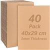 AKOLAFE 40 fogli di cartone ondulato spessore 3 mm, per fai da te, 40 x 29 cm, formato DIN A4, a tre livelli, carta da imballaggio liscia, per regali, imballaggi