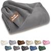SoNiT home decor SONIT - Plaid Divano in Pile per Divano e Letto Singolo - Coperta in Pile Autunnale e Invernale - Coperta 120x160 cm - Plaid Singolo Grigio