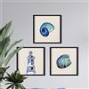 Nacnic CONFEZIONE DI 3 fogli per inquadrare MAR AZUL. Poster con le immagini del mare. Shell, faro e conchiglia. Decorazioni per la casa. Fogli per inquadratura. Di alta qualità 250 grammi di carta