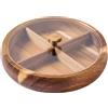 Yvocuyn Vassoio snack con coperchio, vassoio per frutta secca in legno diviso, 25x25x4, 5 cm