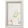 Sintosin Boho Specchio Rettangolare da Parete 60 x 40 cm, Rustico Bianco Specchio Vintage con Perline in Legno, Specchi per Soggiorno, Camera da Letto, Bagno, Ingresso