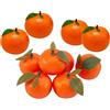 Hayaww 10 Pezzi Arancia Finta Con Foglie artificiali piccole arance finte plastica finte arance decorative realistiche frutta finta frutta artificiale con foglia per cucina domestica (B)