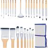 Vexaflow Set Pennelli 24 Pezzi per Artisti Sintetici in Nylon Alta Qualità, con Sacchetto di Stoccaggio, Pennelli Pittura per Acrilico Acquerello Olio, Ideale per Pittura su Pietra Miniature
