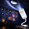 Winwj Proiettore cielo stellato 2 in 1, luce notturna, USB Galaxy Projector Night Light con 13 pellicole di proiezione, proiettore stellato HD regolabile a 360°, decorazione perfetta per camera da