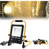 ACXIN Faretto LED da costruzione con supporto, 100 W, 8500 lm, con cavo 3 m e impermeabile, IP66, per garage, giardino, campo sportivo, cantiere, impermeabile, IP66, 100 W, bianco caldo