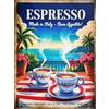 KUSTOM ART Poster Decorativo da Parete Serie Pubblicità Vintage Espresso Buon Appetito Stampa Artistica su Carta Patinata 40x30cm Senza Cornice