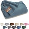 SoNiT home decor SONIT Plaid Divano Pile 120x160cm, Coperta Singolo Calda, Blu Ottanio | Morbida, leggera e avvolgente per letto a una piazza, poltrona o sofà: perfetta in autunno e inverno, lavabile in lavatrice