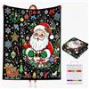 VEELU Coperta da Colorare con Pennarelli per Tessuti 150x120 cm Coperta Natalizia | Coperta Colorabile in Morbido Velluto Corallo, Disegni di Natale per Adulti e Bambini, Regalo Originale per Famiglia e Amici