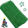QianFenShi 100Pcs Scovolini Colorati Per Lavoretti,30cm × 6mm,Verde | Glitter Steli di Ciniglia Scovolini,Per Decorazioni Natalizie Artigianali Creative DIY