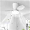 Qcyuui Ventilatore da Soffitto con Luce 65cm, LED Dimmerabile, 6 Velocità | Motore DC reversibile, 3000-6000K e telecomando, luce e ventola indipendenti per camera da letto, soggiorno e cucina
