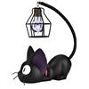 Uadme Luce Notturna in Resina Gatto Lampada da Scrivania LED Ornamenti con Paralume Decorazione Casa Regalo (Occhi Neri)