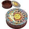 JICFDAO 5D Diamond Painting - Contenitore per snack in legno, 19,8 x 5,7 cm, per piccoli oggetti, sole, luna
