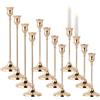 Bocguy Set di 12 Portacandele in Metallo, Dorato Cono Portacandele Vintage | Stile Retrò, Opaco, per Natale, Sala da Pranzo e Camera da Letto, decorazione per camino