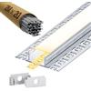 LASLUX 20 x Profilo LED Alluminio 2m (40m) Guida per cartongesso, adatta per strisce LED fino a 20mm di larghezza o due strisce LED, dimensioni 61,8x13,8mm, per piastrelle, pannelli in legno