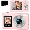 CAZSTYK Videocamera 4K 30FPS con doppio, 32G, E 32G | Messa a fuoco automatica con digitale 18X e porta ricarica tipo C per Vlog Travel Selfie Foto
