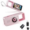 CAZSTYK Videocamera con schermo rotante, 64G, B 64G | Piccola fotocamera digitale, set per trasferimento file tipo C per viaggi e momenti universitari