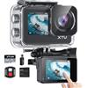 XTU S6 Action Cam 4K30FPS 20MP Ultra HD 2,0 pollici LCD touchscreen 40M fotocamera subacquea con scheda di memoria 64GB U3, stabilizzazione EIS Action Camera, grandangolo 170°