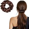 ZLYC Anelli per capelli da donna e ragazza, 100% seta, in pura seta di gelso, 19 momme (tinta unita, caffè), 3,5 cm