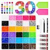 ZOVRIXIA 30 Colori 3 mm Bedazzling Kit, 24000 pcs Strass Piatte | Con Colla Pinzetta Penna Vassoio e Temperamatite, Diamantini Decorativi per Nail Art Unghie Vestiti Scarpe Cover Telefono