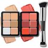 Noerrors 12 colori crema contorno blush pallet, Colour Fix correttore fondotinta viso sculpting bronzer blusher evidenziatore tavolozza finitura opaca a lunga durata con pennello #01
