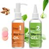 Demine Kit per la cura della pelle, olio di mandorle per rimuovere i residui di cera, post cera, raffreddamento, gel di aloe vera per la pelle calma e lenitiva, 2 bottiglie di depilazione, kit di cera per