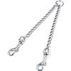 KOMUNJ Guinzaglio doppio in metallo, resistente, per due cani, doppio guinzaglio per due cani, catena per l'allenamento a piedi (4,0 mm x 70 cm)