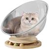 Generico Space Cat Hammock - Transparent Acrylic Cat Bed | Cats Perch with Wood Base for Kittens,Stable Activity for Indoor Cats, Scratch Resistant Resting Spot for Room Bedroom