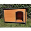 Animal Valley - Cucinetta per cani Natura con Tetto piatto apribile - Legno e Plastica - L 150 x l 90 x H 95 cm - Taglia XXL - Beige e Grigio - per cani di grandi dimensioni