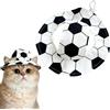 CARPJZ Cappello da sole per animali domestici, design da calcio, regolabile, traspirante, con fori per le orecchie, coulisse elastica integrata, per attività all'aperto, cani e gatti