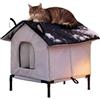Hravox Cuccia Gatto Esterno Impermeabile E Isolata, Casetta Rialzata Antivento | Rifugio Per Gatti Da Esterno Antintemperie Rialzato Coibentato Portatile Per Gatti E Cani Piccoli Da Giardino E Balcone