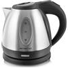 Emerio Bollitore in acciaio inox, 1,2 litri, 1500 Watt, base a 360°, senza BPA, elemento riscaldante coperto, ideale per casa, campeggio o ufficio, WK-108079
