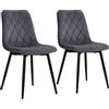 Relaxdays set da 2 sedie imbottite, velluto, gambe metallo, antracite | 120kg, soggiorno & cucina