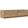 Todiikf Mobile TV sospeso, 100 cm, in rovere Artisan | Consolle da parete salvaspazio con 2 cassetti per soggiorno e camera da letto.