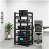 Generic Mobile Rack HiFi Audio Video 5/7 Ripiani | Scaffale regolabile con ruote universali per impianti stereo, home cinema e dispositivi multimediali(5 Tier)