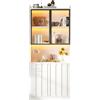 Azkoeesy Vetrina Alta 80x35x200 cm, con Ante Vetrate e LED, Bianco | LED RGB Controllabile tramite App, ante ad apertura a pressione, vetro temperato, Libreria, Mobile vino, per Soggiorno