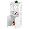 YUYUZI Armadietto da bagno sottile | Scaffale alto a più piani in PVC (90 x 25 x 40 cm) - Scaffale salvaspazio bianco per bagni stretti e docce