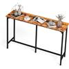 Bonnlo Tavolo da Bar Alto, Tavolo Salvaspazio Moderno con Piedini Regolabili, Tavolino Alto per Bar, Caffè, Ristorante e Appartamenti Piccoli, Marrone, 140x38x99cm