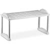 COSE DA CASA Mensola Salvaspazio Cucina h15x45x20 cm Organizzatore Ripiano Interno per Mobile e Dispensa Alzatina Portaoggetti per Piatti Tazze Struttura in Plastica e Metallo, Bianco richiudibile sovrapponibile